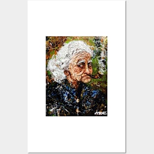 The smoking granny Posters and Art